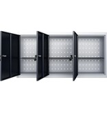 VidaXL Gereedschapskast voor aan de wand metaal grijs en zwart