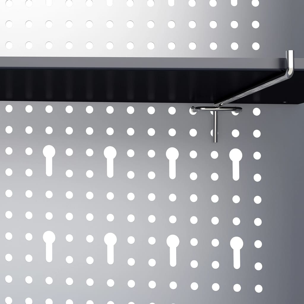 VidaXL Gereedschapskast voor aan de wand metaal grijs en zwart