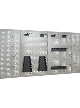 VidaXL Gaatjespaneel wandgemonteerd 4 st 40x58 cm staal