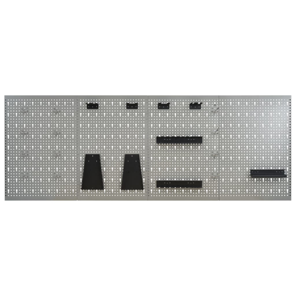 VidaXL Gaatjespaneel wandgemonteerd 4 st 40x58 cm staal