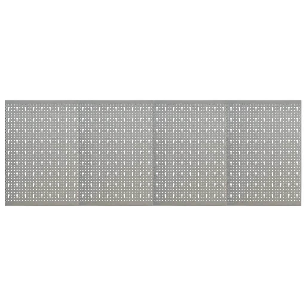 VidaXL Gaatjespanelen wandgemonteerd 4 st 40x58 cm staal