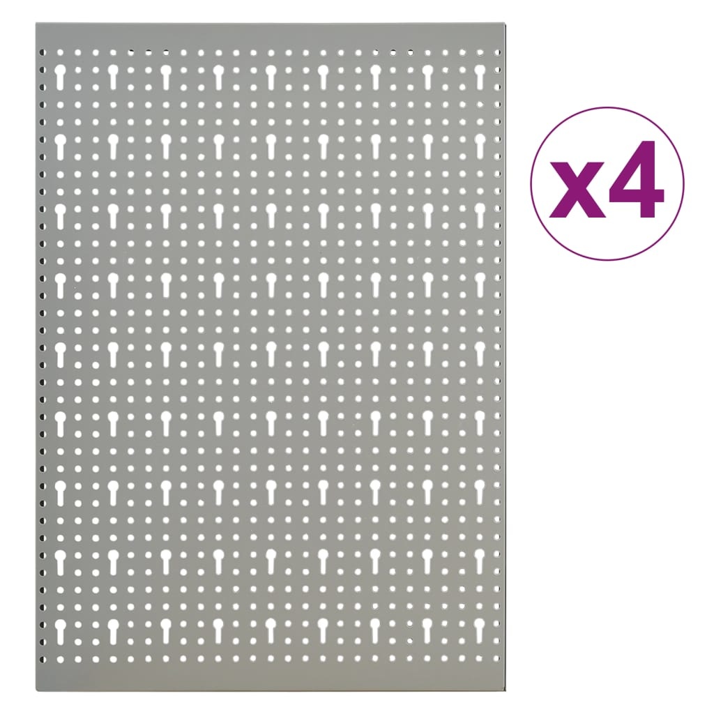 VidaXL Gaatjespanelen wandgemonteerd 4 st 40x58 cm staal
