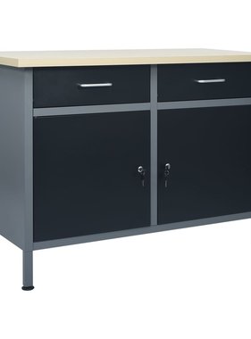 vidaXL Werkbank 120x60x85 cm staal zwart