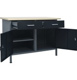 VidaXL Werkbank 120x60x85 cm staal zwart