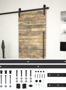 VidaXL Doos met onderdelen voor schuifdeur 183 cm staal zwart