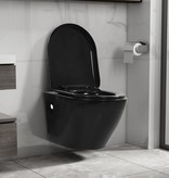 VidaXL Hangend toilet randloos keramiek zwart