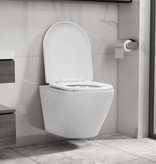 VidaXL Hangend toilet randloos keramiek wit