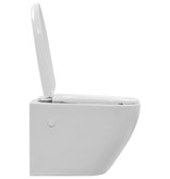 VidaXL Hangend toilet randloos keramiek wit