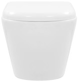 VidaXL Hangend toilet randloos keramiek wit