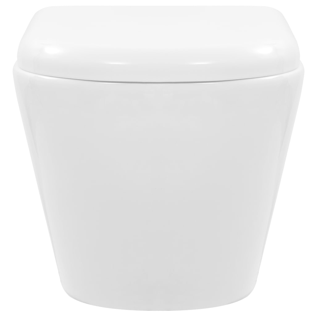 VidaXL Hangend toilet randloos keramiek wit