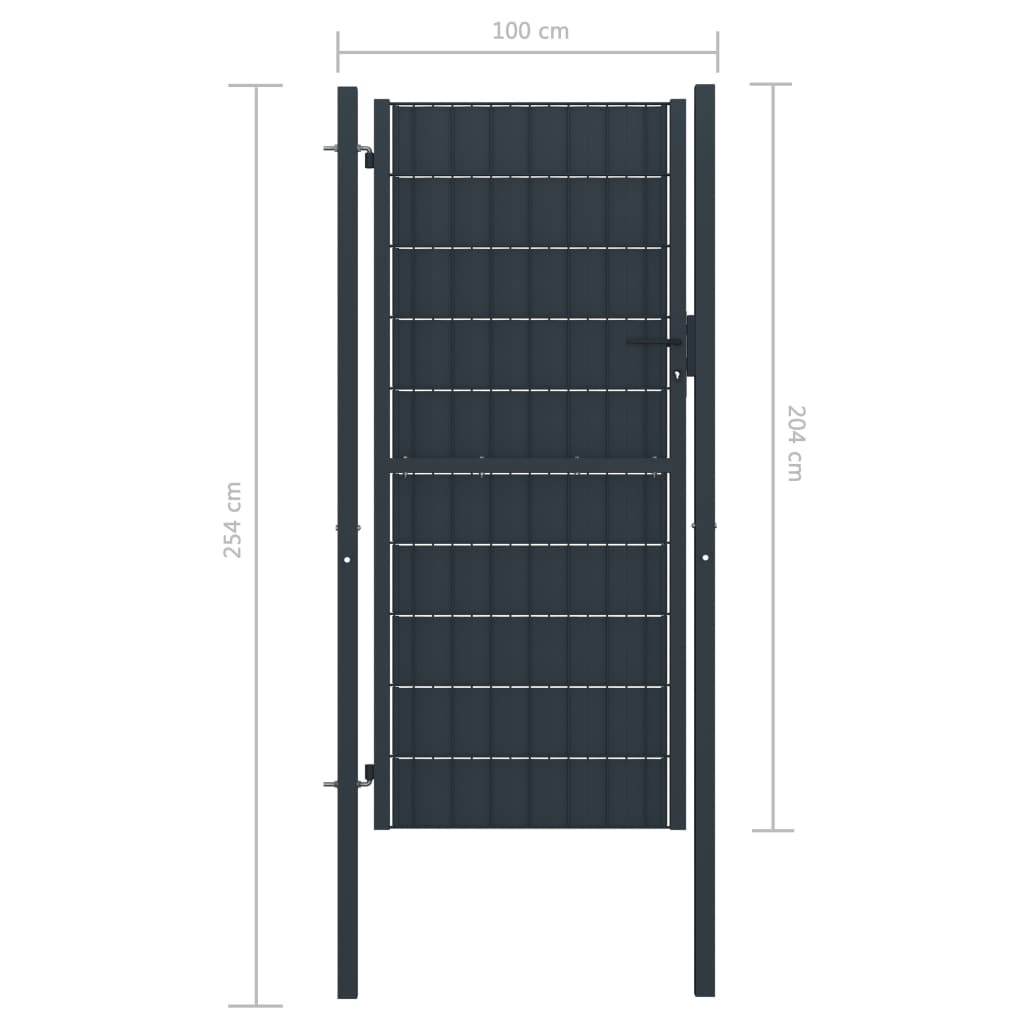 vidaXL Poort 100x204 cm staal antraciet