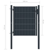 vidaXL Poort 100x81 cm staal antraciet