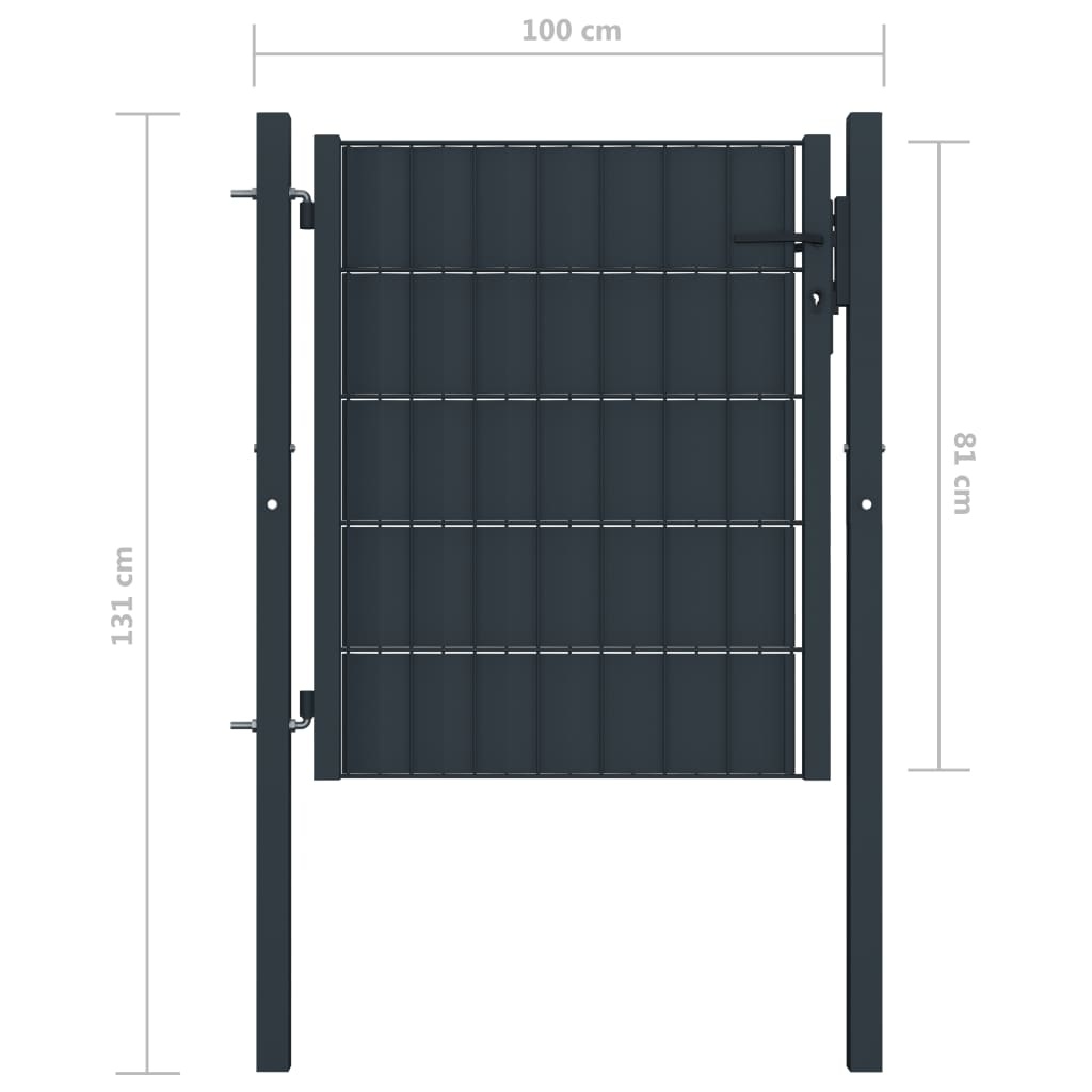 vidaXL Poort 100x81 cm staal antraciet