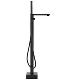 VidaXL Badkuipkraan vrijstaand 90 cm roestvrij staal zwart