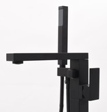 VidaXL Badkuipkraan vrijstaand 90 cm roestvrij staal zwart