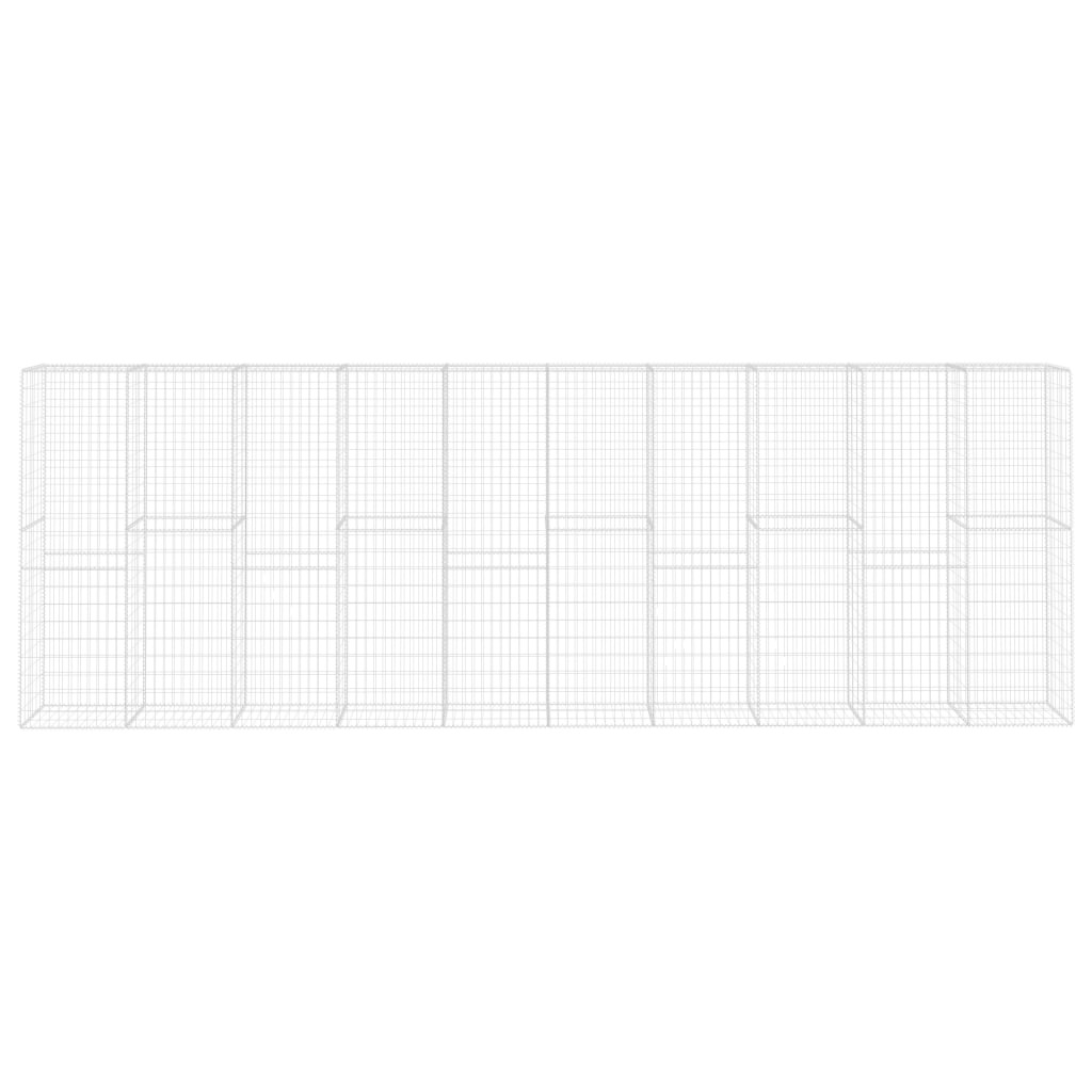 VidaXL Schanskorfmuur met deksel 600x50x200 cm gegalvaniseerd staal