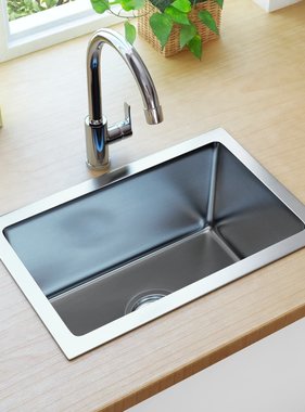 VidaXL Gootsteen met afvoer handgemaakt roestvrij staal