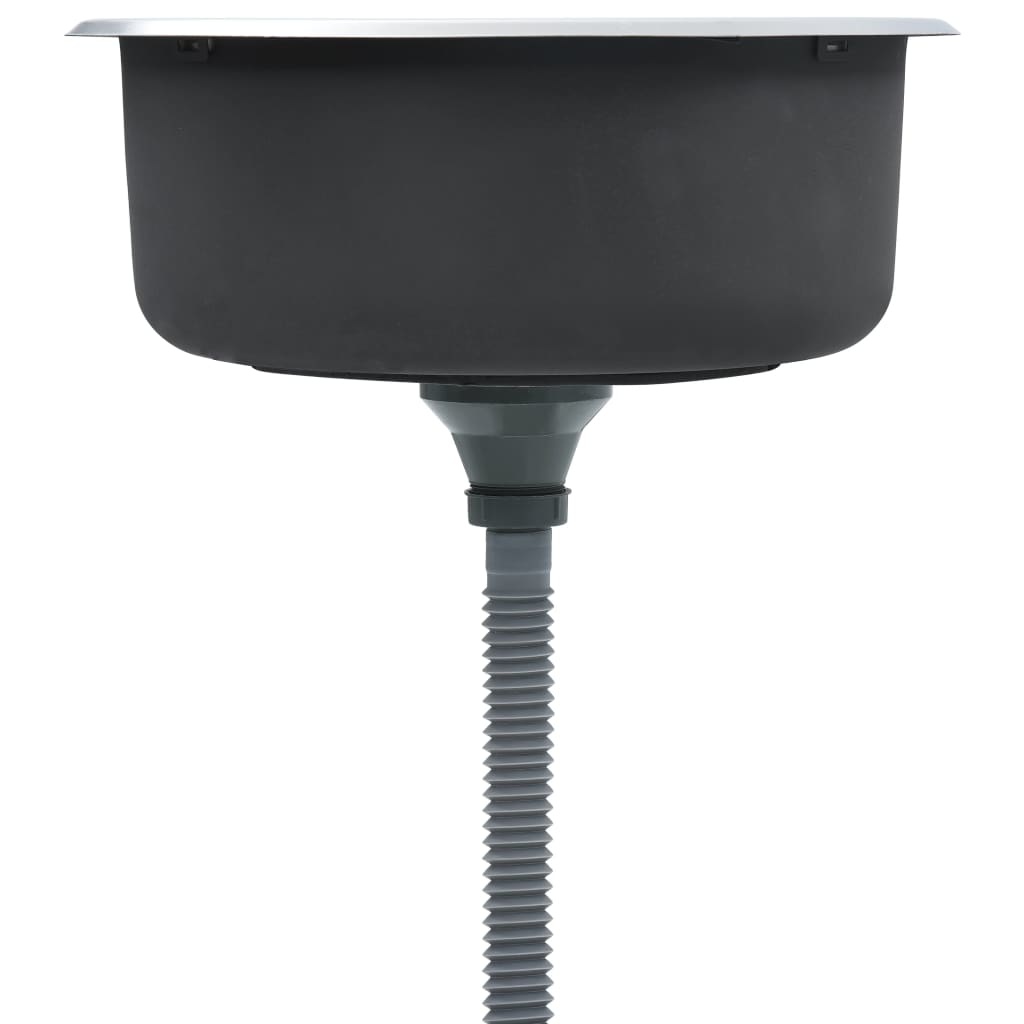 VidaXL Gootsteen met afvoer en zwanenhals roestvrij staal