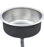 VidaXL Gootsteen met afvoer en zwanenhals roestvrij staal