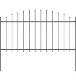 VidaXL Tuinhek met speren bovenkant (1,25-1,5)x1,7 m staal zwart
