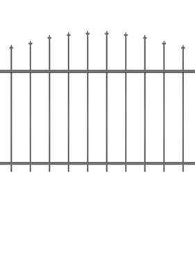 VidaXL Tuinhek met speren bovenkant (1,25-1,5)x1,7 m staal zwart