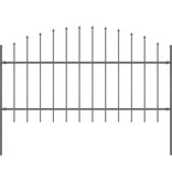 VidaXL Tuinhek met speren bovenkant (1-1,25)x1,7 m staal zwart