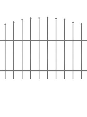VidaXL Tuinhek met speren bovenkant (1-1,25)x1,7 m staal zwart