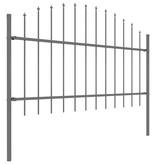 VidaXL Tuinhek met speren bovenkant (1-1,25)x1,7 m staal zwart
