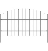 VidaXL Tuinhek met speren bovenkant (0,75-1)x1,7 m staal zwart