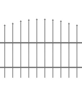 VidaXL Tuinhek met speren bovenkant (0,75-1)x1,7 m staal zwart