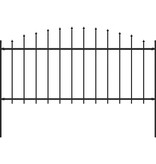 VidaXL Tuinhek met speren bovenkant (0,5-0,75)x1,7 m staal zwart
