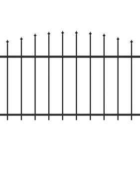 VidaXL Tuinhek met speren bovenkant (0,5-0,75)x1,7 m staal zwart