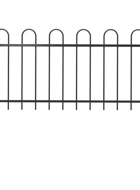 VidaXL Tuinhek met ronde bovenkant 1,7x0,8 m staal zwart