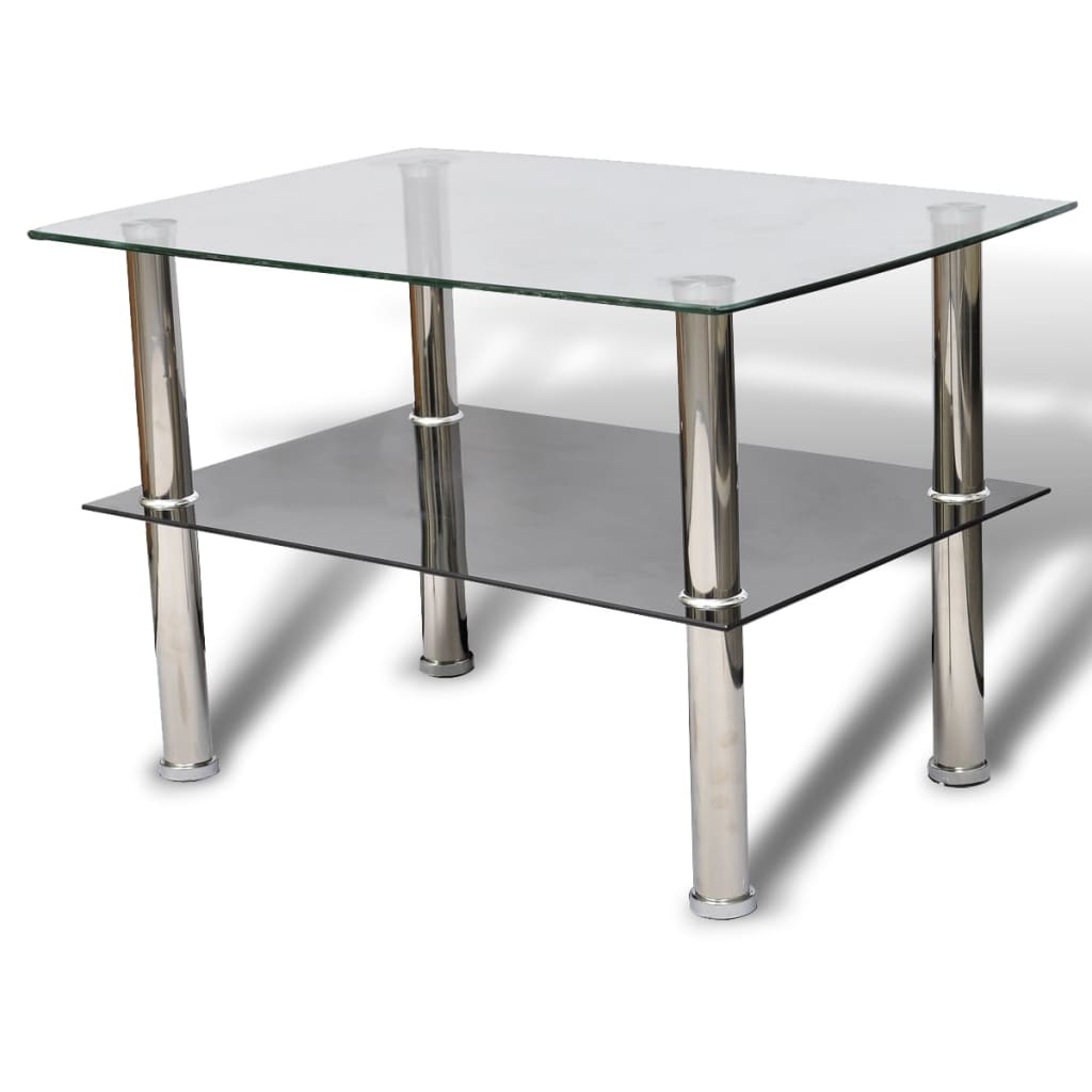 vidaXL Salontafel met 2 lagen glas