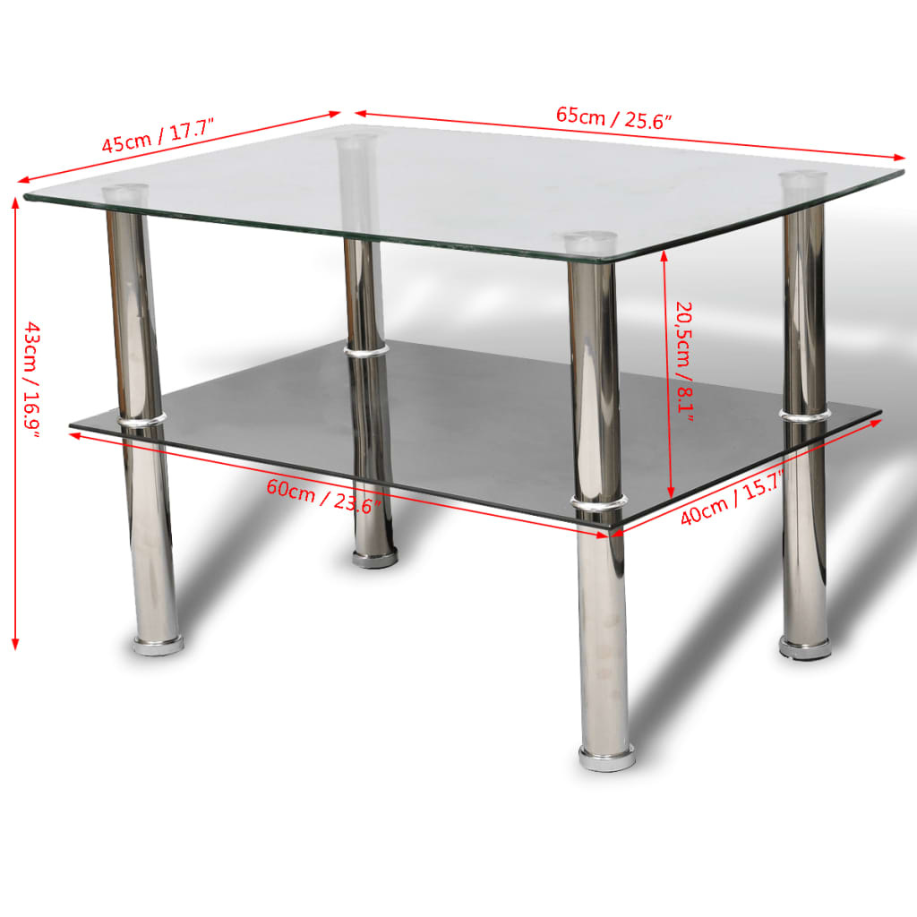 vidaXL Salontafel met 2 lagen glas