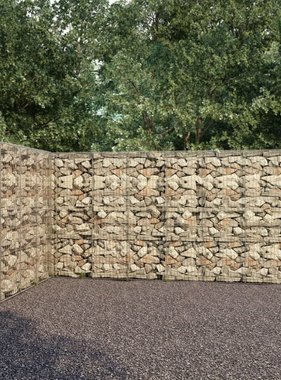 VidaXL Schanskorfmuur met deksels 600x30x200 cm gegalvaniseerd staal