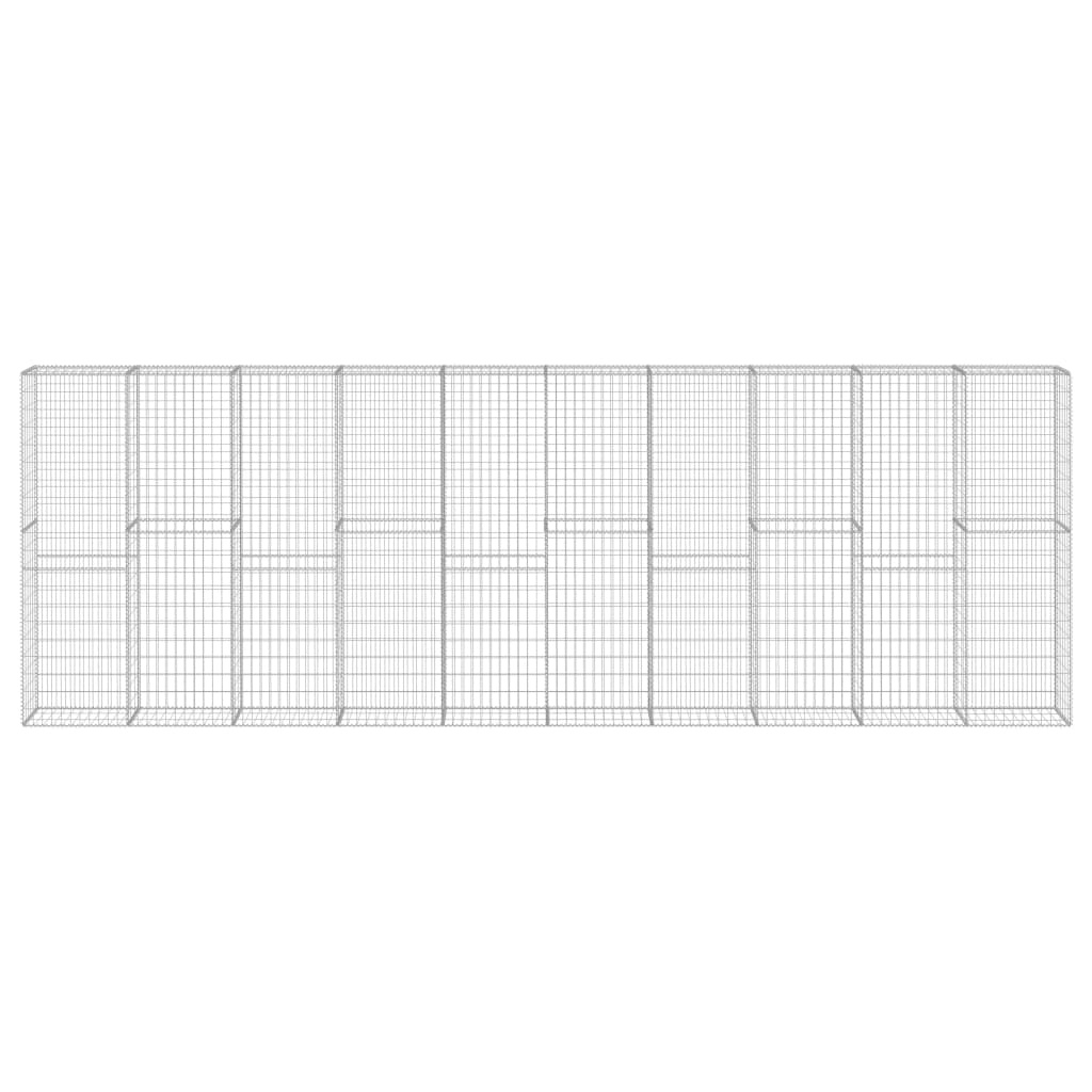 VidaXL Schanskorfmuur met deksels 600x30x200 cm gegalvaniseerd staal