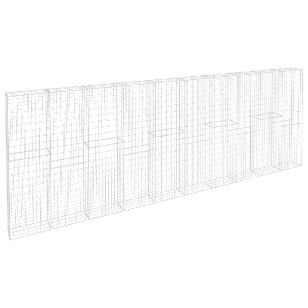VidaXL Schanskorfmuur met deksels 600x30x200 cm gegalvaniseerd staal