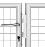 VidaXL Tuinpoort 306x125 cm gegalvaniseerd staal zilverkleurig