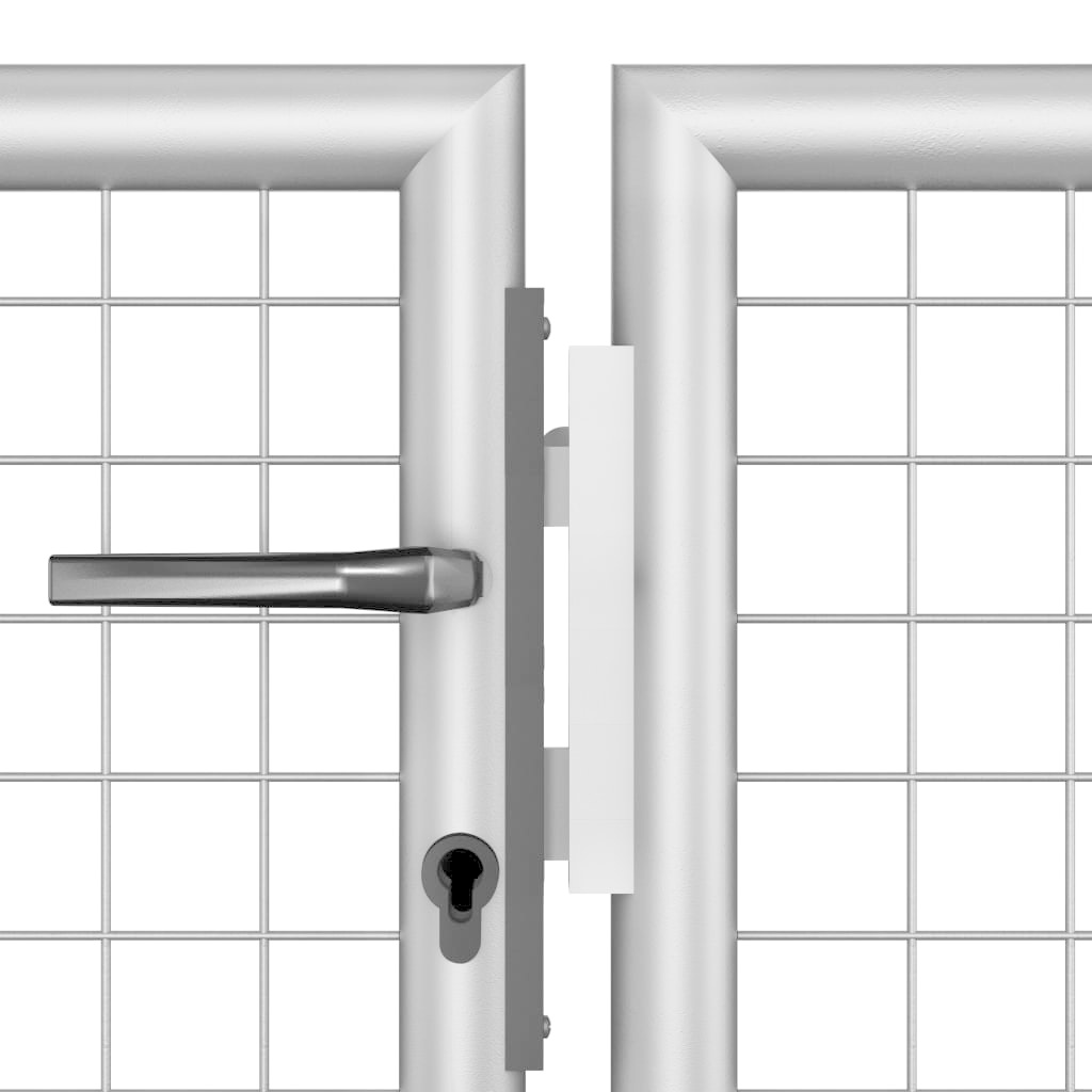 VidaXL Tuinpoort 306x125 cm gegalvaniseerd staal zilverkleurig