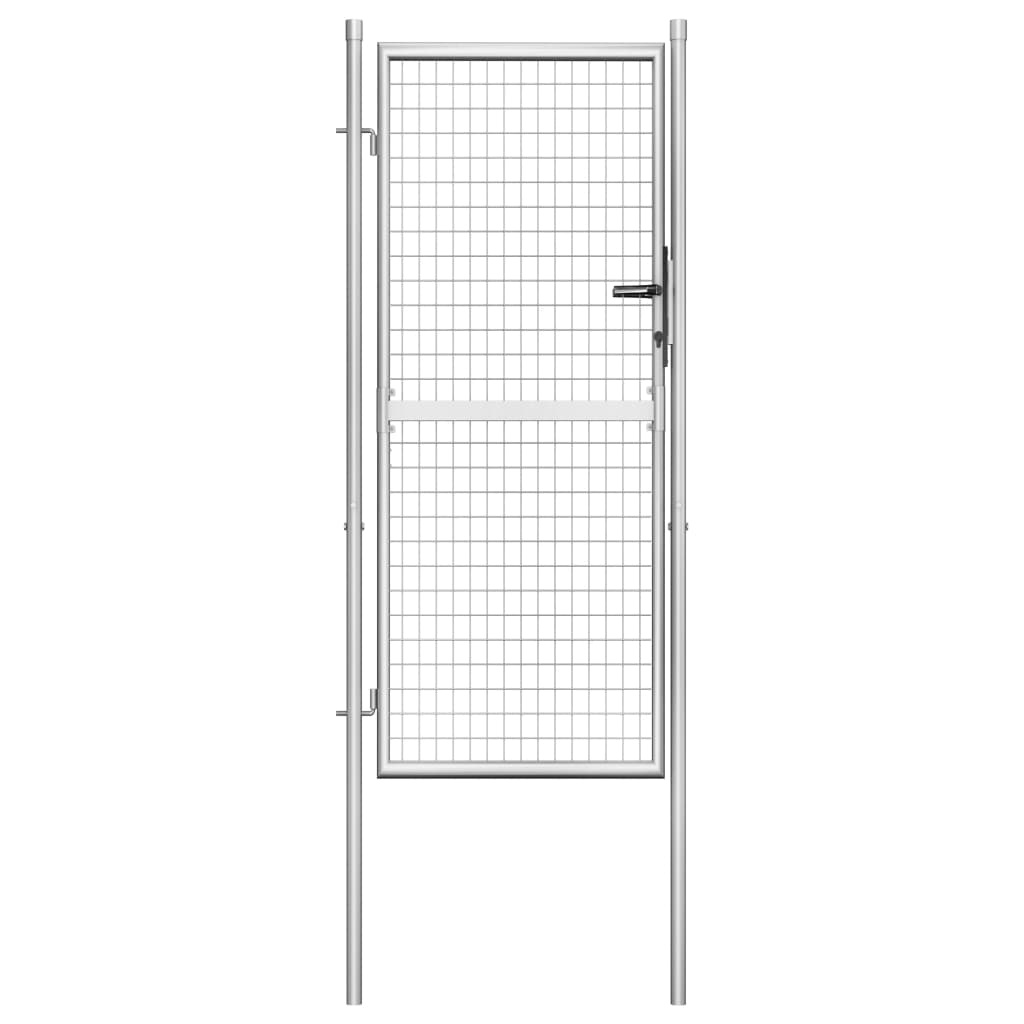 vidaXL Tuinpoort 105x225 cm gegalvaniseerd staal zilverkleurig