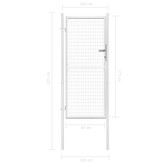 vidaXL Tuinpoort 105x225 cm gegalvaniseerd staal zilverkleurig