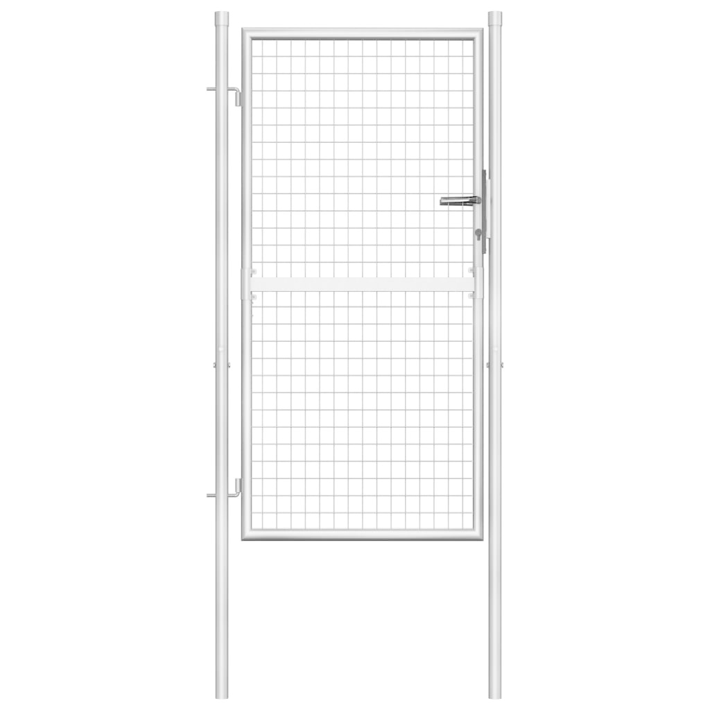 vidaXL Tuinpoort 105x200 cm gegalvaniseerd staal zilverkleurig