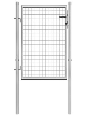 vidaXL Tuinpoort 105x150 cm gegalvaniseerd staal zilverkleurig