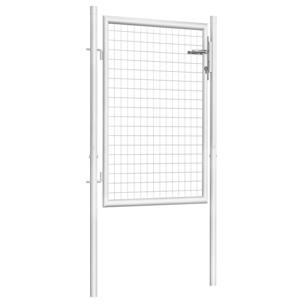 VidaXL Tuinpoort 105x150 cm gegalvaniseerd staal zilverkleurig