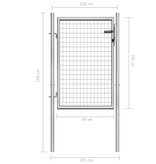 vidaXL Tuinpoort 105x150 cm gegalvaniseerd staal zilverkleurig