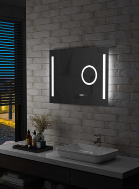 VidaXL Badkamerspiegel LED met aanraaksensor 80x60 cm