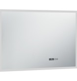 VidaXL Badkamerspiegel LED met aanraaksensor en tijdweergave 100x60 cm