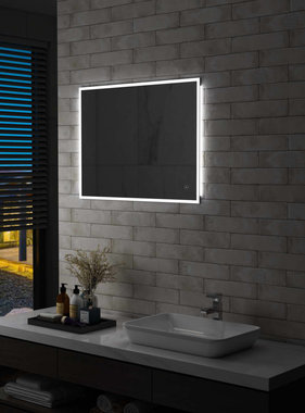 VidaXL Badkamerspiegel LED met aanraaksensor 80x60 cm