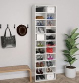 VidaXL Schoenenkast 54x34x183 cm spaanplaat hoogglans wit